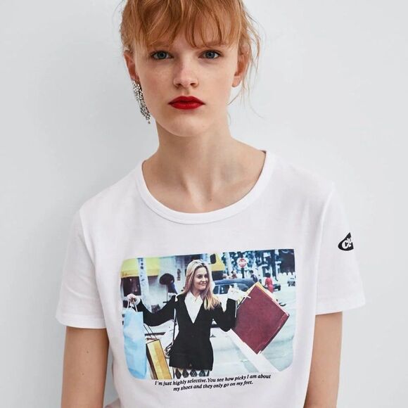 Zara Officially Licensed Clueless Tee White - S - Picture 3 of 13